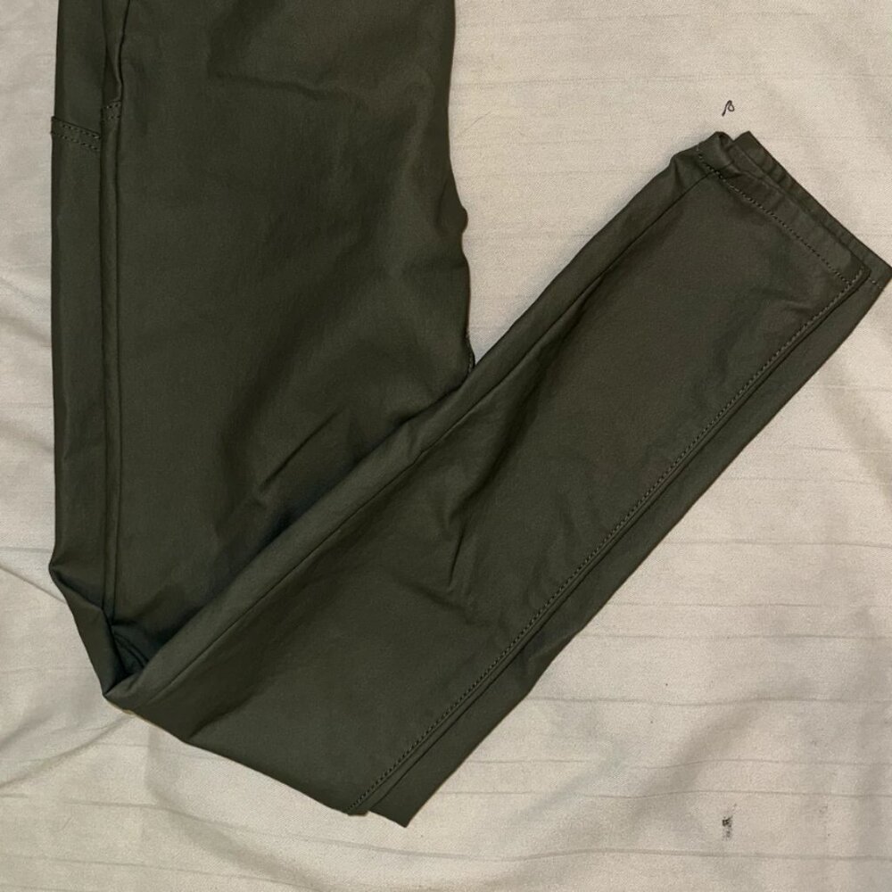 PrettyLittleThing Olive Faux Leather Pants Women’s Size 6 High Waist Vegan Leath